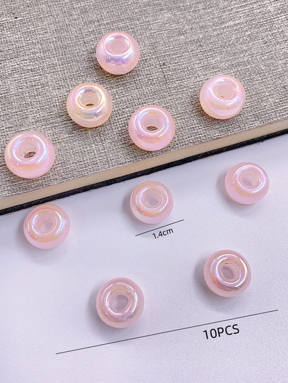 abs imitation pearl mermaid Star color series acrylic wheel bead flat bead color loose bead pendant necklace wearing bead jewelry 10 pieces