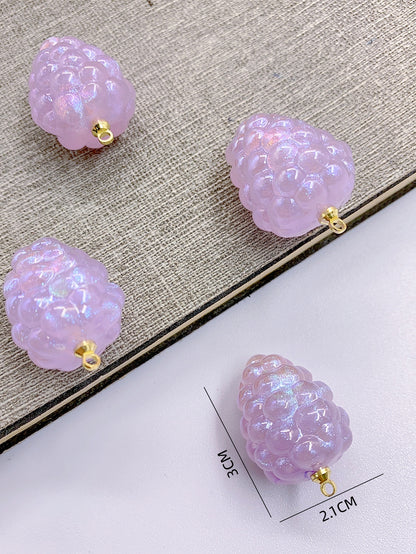 Lovely raspberry purple grape fruit resin pendant diy handmade earrings jewelry bracelet necklace accessory material