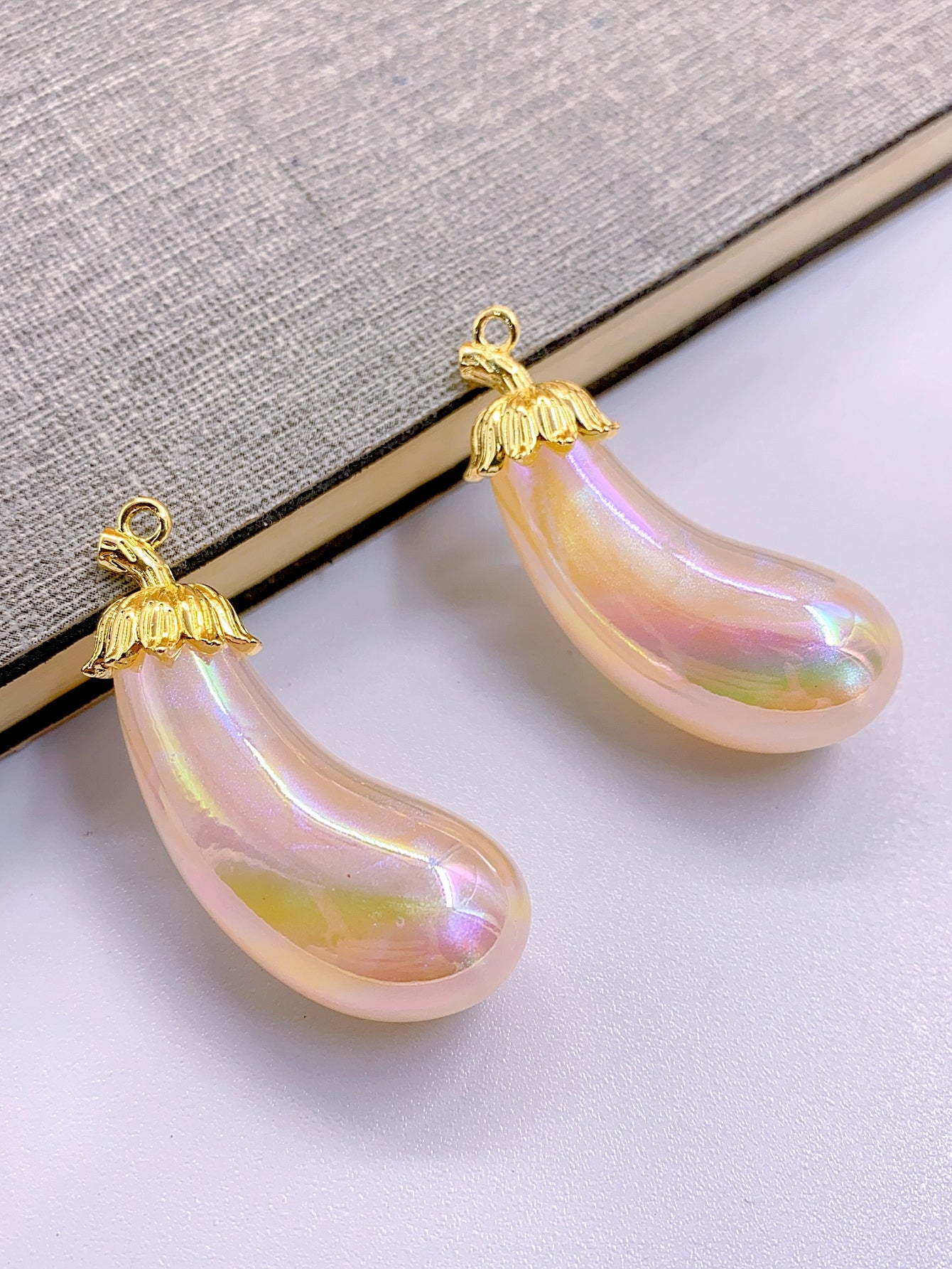 High-end mermaid star series alloy hanging head eggplant style diy accessories pendant pendant 2 pieces