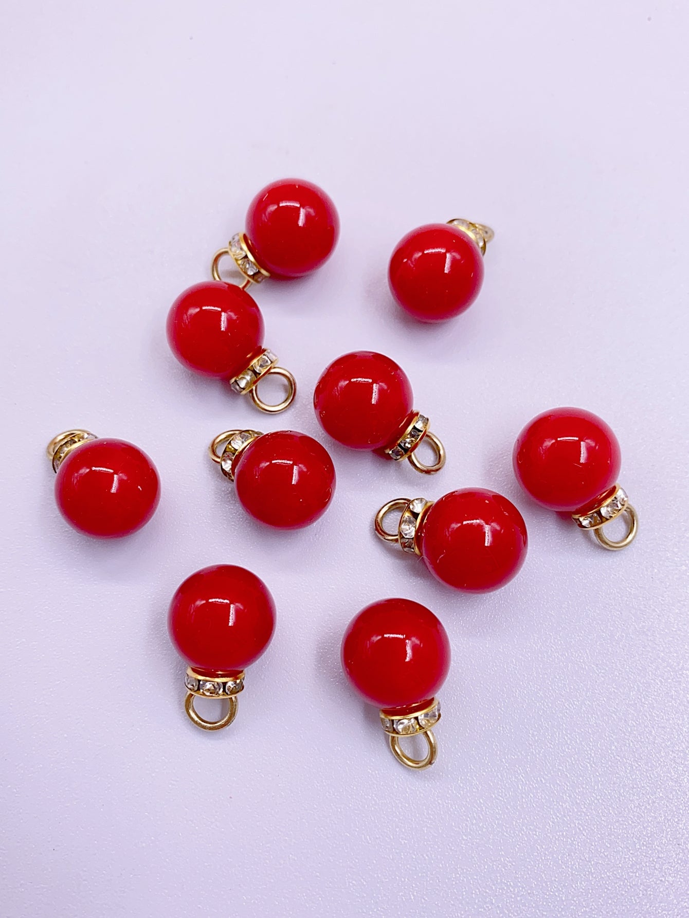 New bright eye ring ABS imitation pearl pendant Pearl diy pearl beaded water grinding plastic round bead accessories