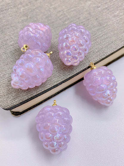 Lovely raspberry purple grape fruit resin pendant diy handmade earrings jewelry bracelet necklace accessory material