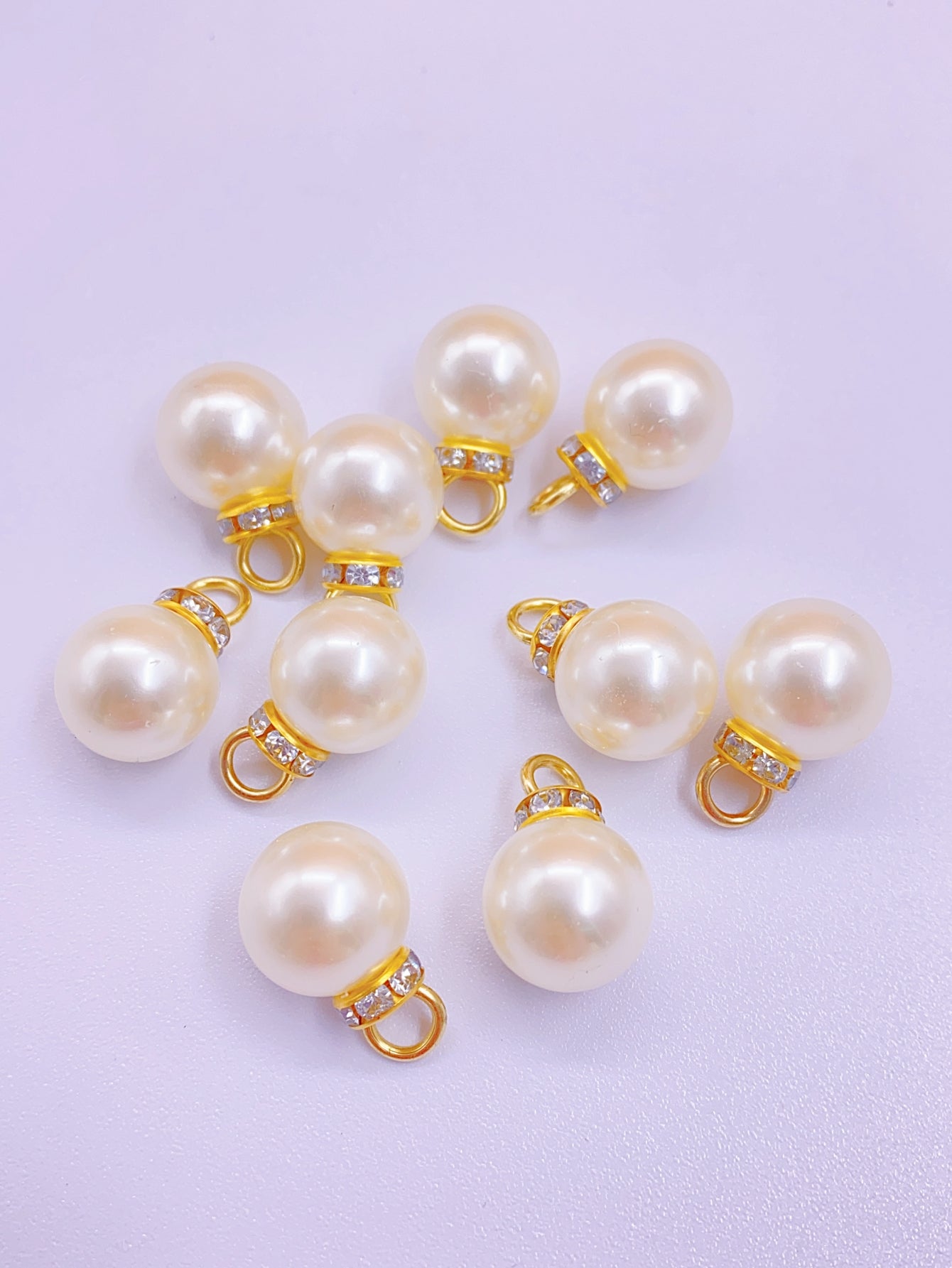 New bright eye ring ABS imitation pearl pendant Pearl diy pearl beaded water grinding plastic round bead accessories