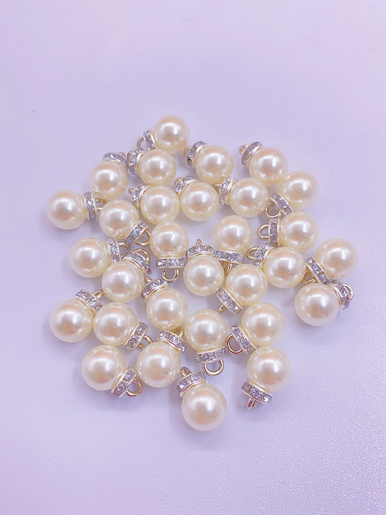 New bright eye ring ABS imitation pearl pendant Pearl diy pearl beaded water grinding plastic round bead accessories